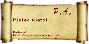 Pieler Anatol névjegykártya